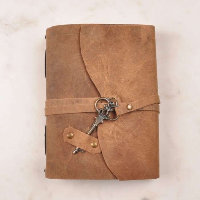 Antique Key Figured Leather Handmade Journal Notebook, Personalized Craft Rolling Paper, Gift for Her, Travel Notebook, Christmas Gift - Image 6