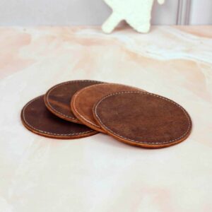 Premium Handmade Leather Drink Coaster – Stylish Table Coaster for Coffee, Tea & Beverages