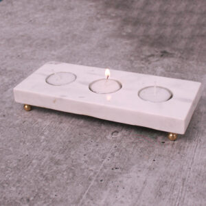 Luxury Marble Candle Holder – Home Decor Gift, Modern Candle Stand, Handcrafted Marble Tealight Candle Holders Decor for Living Room