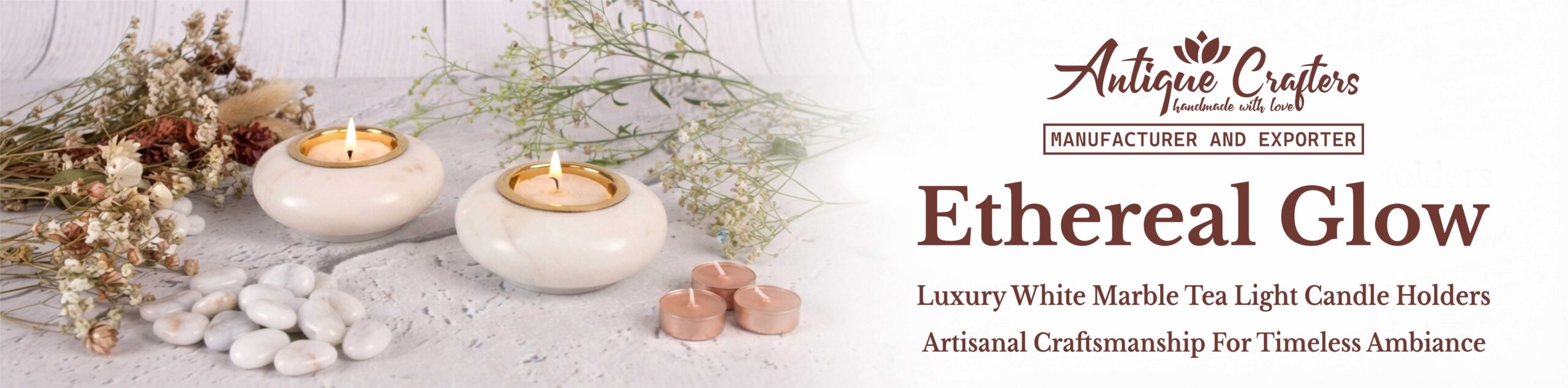 Luxury White Marble Tea Light Candle Holders